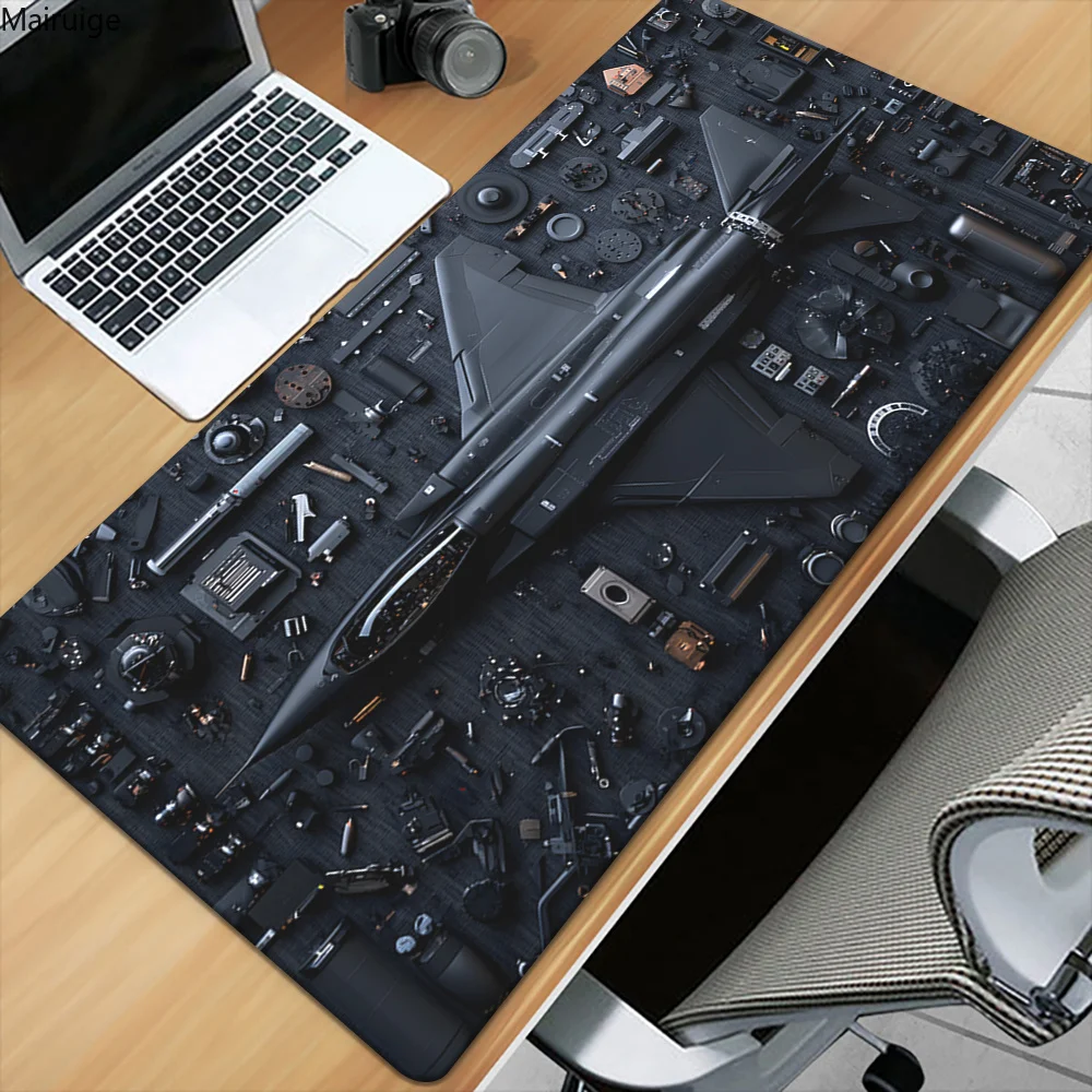 

Large Airplane Fighter Design Mouse Pad Hot Computer Office Game Table Mat XXL Rubber Anti-slip Keyboard Mousepad Long Desk Pads