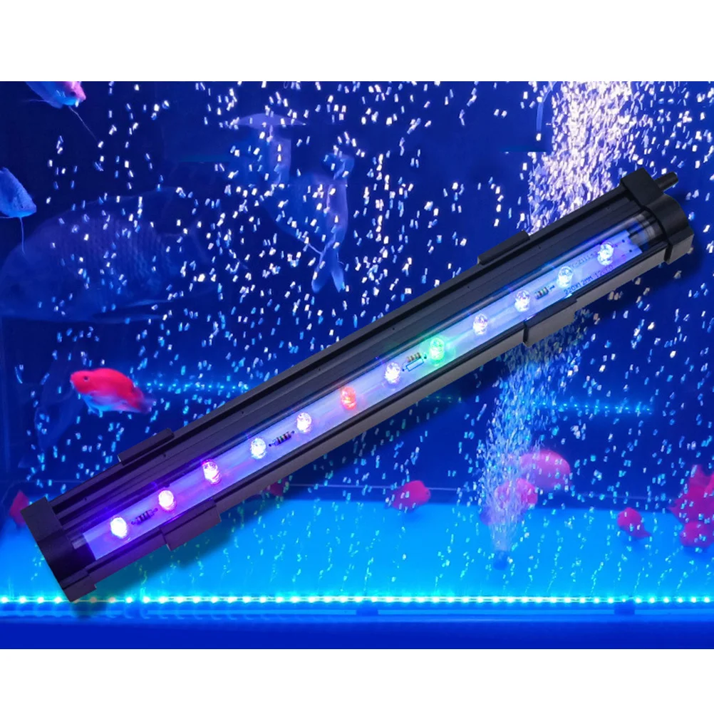 Lâmpada de bolha que muda de cor para aquário, lâmpada de mergulho LED -30 plugue para tanque de peixes, preto, piscante lento