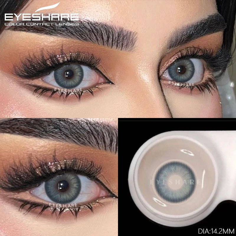 EYESHARE 1 Paar Farbkontaktlinsen, Make-up, Schönheit, weiche Linsen, braune Linsen, jährliche grüne Kontaktlinsen, natürliche graue Pupillenlinsen