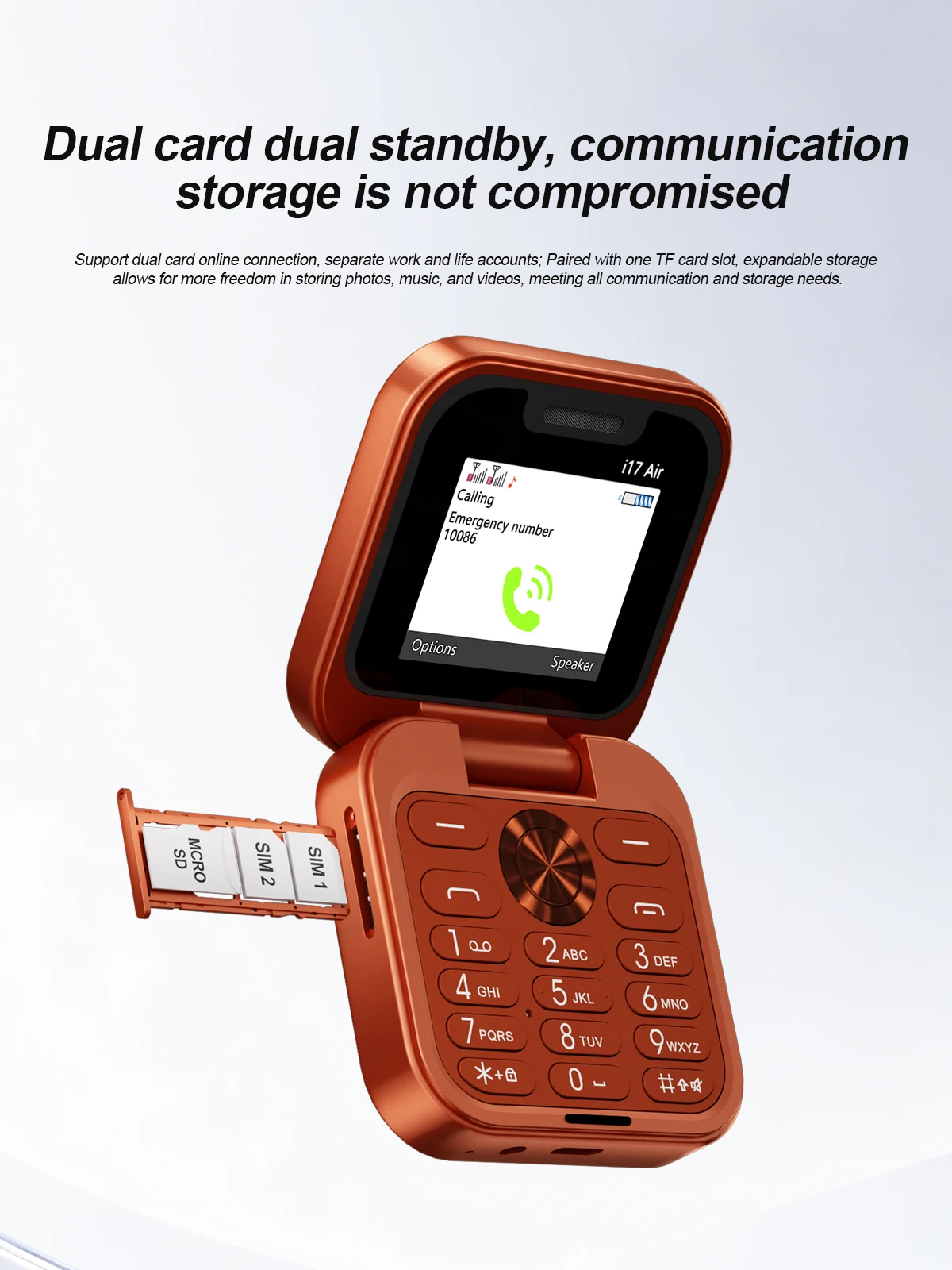 SERVO I17 AIR Mini Foldable Mobile Phone 2G GSM 1.77' Display Magic Voice Speed Dial FM Radio 2 SIM Card Small Square Cellphones