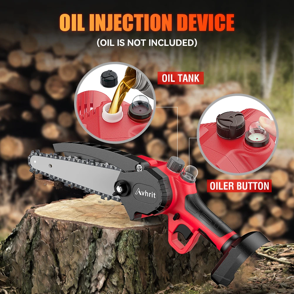 

Avhrit Mini Chainsaw 8 Inch Brushless Electric Chain Saw Cordless Handheld Pruning Saw Garden Woodworking Cutting Power Tools