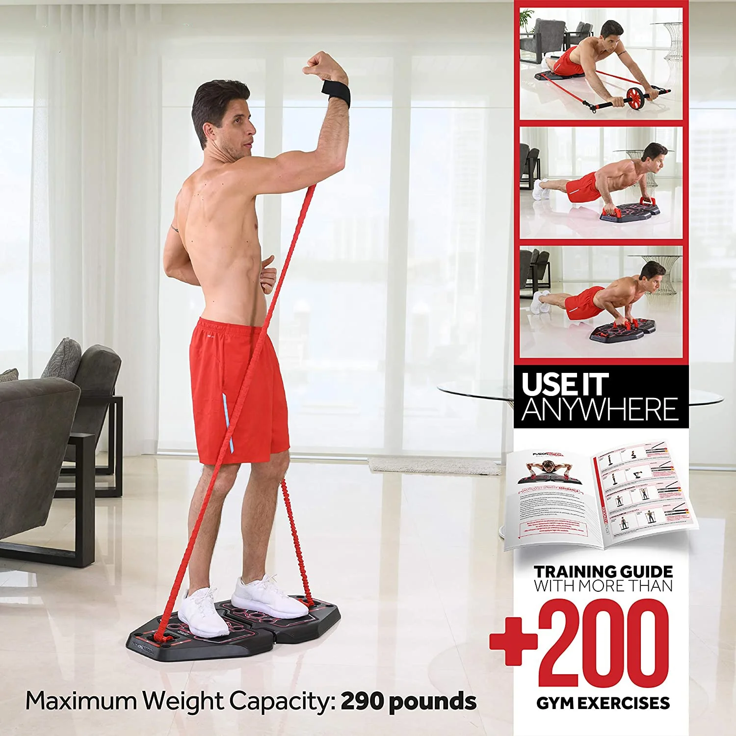 طقم تدريب القوة المحمول في صالة الألعاب الرياضية المنزلية، مدرب المقاومة لذراع الجسم الخلفي، معدات رياضية للتدريبات #6