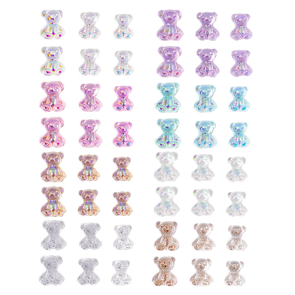 48pcs Bear Diy Manicure Charm Manicures Decoration Supplies For Women Nail Art Design Accessories Nail Art Decor