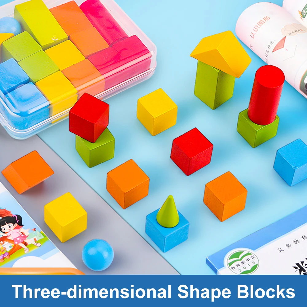 Blocos de Construção de Geometria Tridimensional para Crianças, Ensinando Aids, Early Learning, Shape Cognition, Brinquedos para Crianças, Presentes DIY