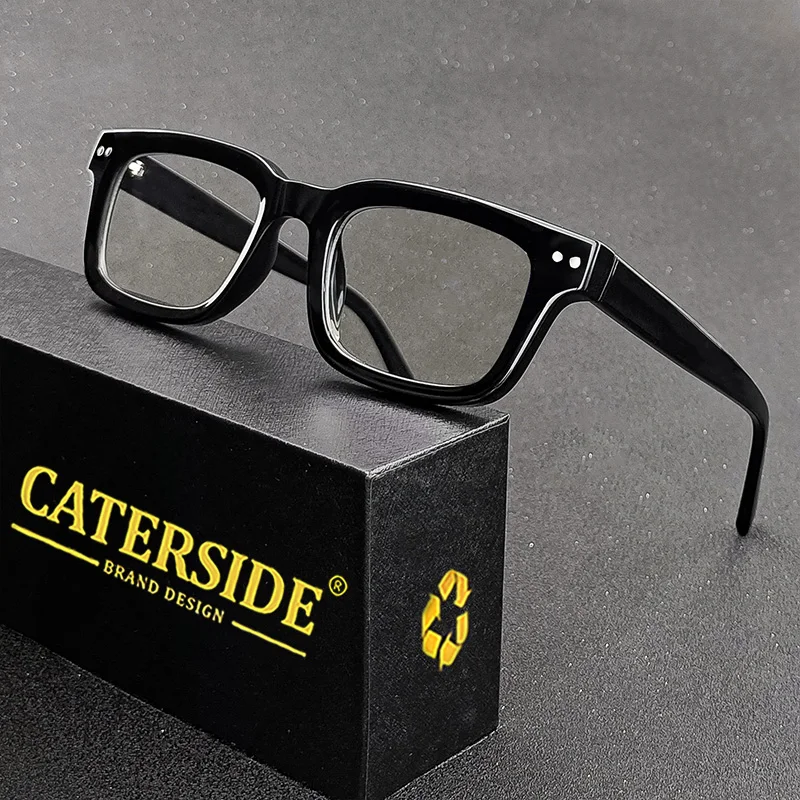 CATESIDE New Fashion Glasses Men Anti Blue Light Small Frame Core Insert Temple High-Quality Optical Eyeglass Myopia Hyperopia