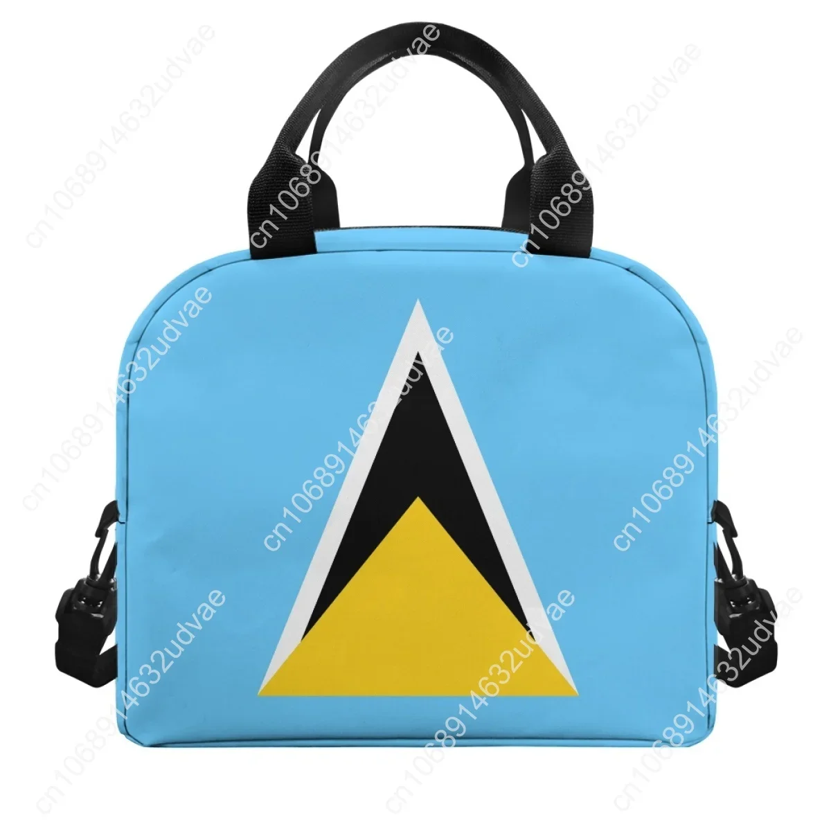 Saint Lucia Country Flag Pattern Girls Boys Lunch Cooler Bag Material Double Layer Dirt-resistant Sufficient Capacity Handbag