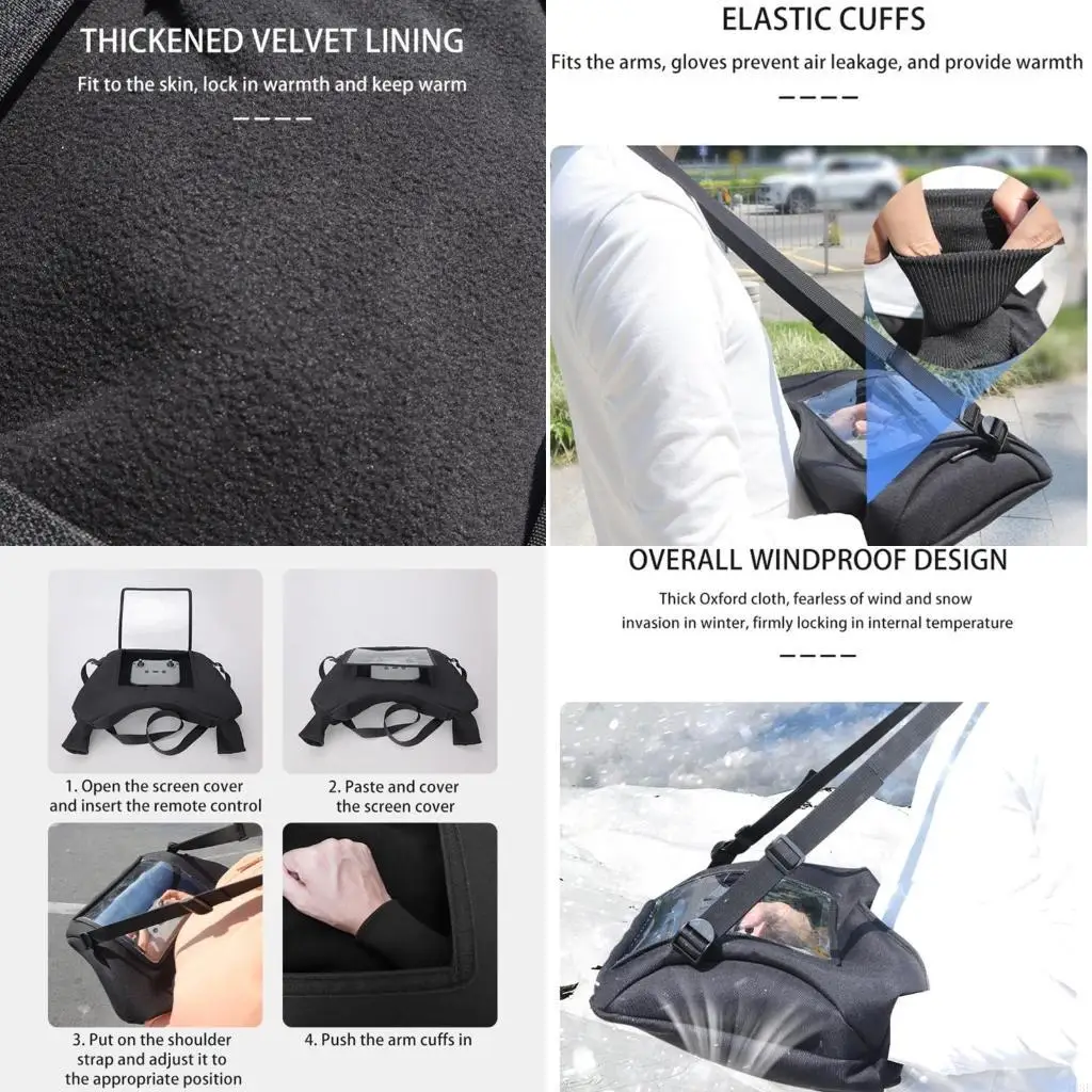 

103F Insulating Gloves for UAV Remote Control Windproof Cold Resistant Warm Mittens for Avata 2/Air 3/3S/Air 2/2S