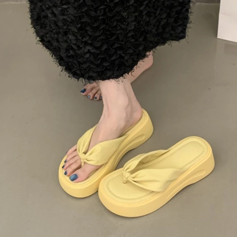 

Women Fashion Wedge Flip Flops Summer Platform Shoes Light WeightIndoor Beach Slippers Ladies Street Sandals