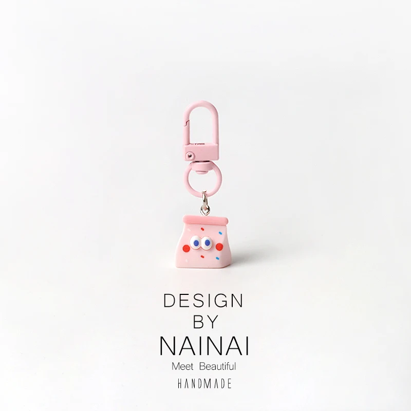 Cute Realistic Snack Bread Dessert Keychain Funny Bag Charm Gluttony Backpack Decor Versatile Personalized Accessory
