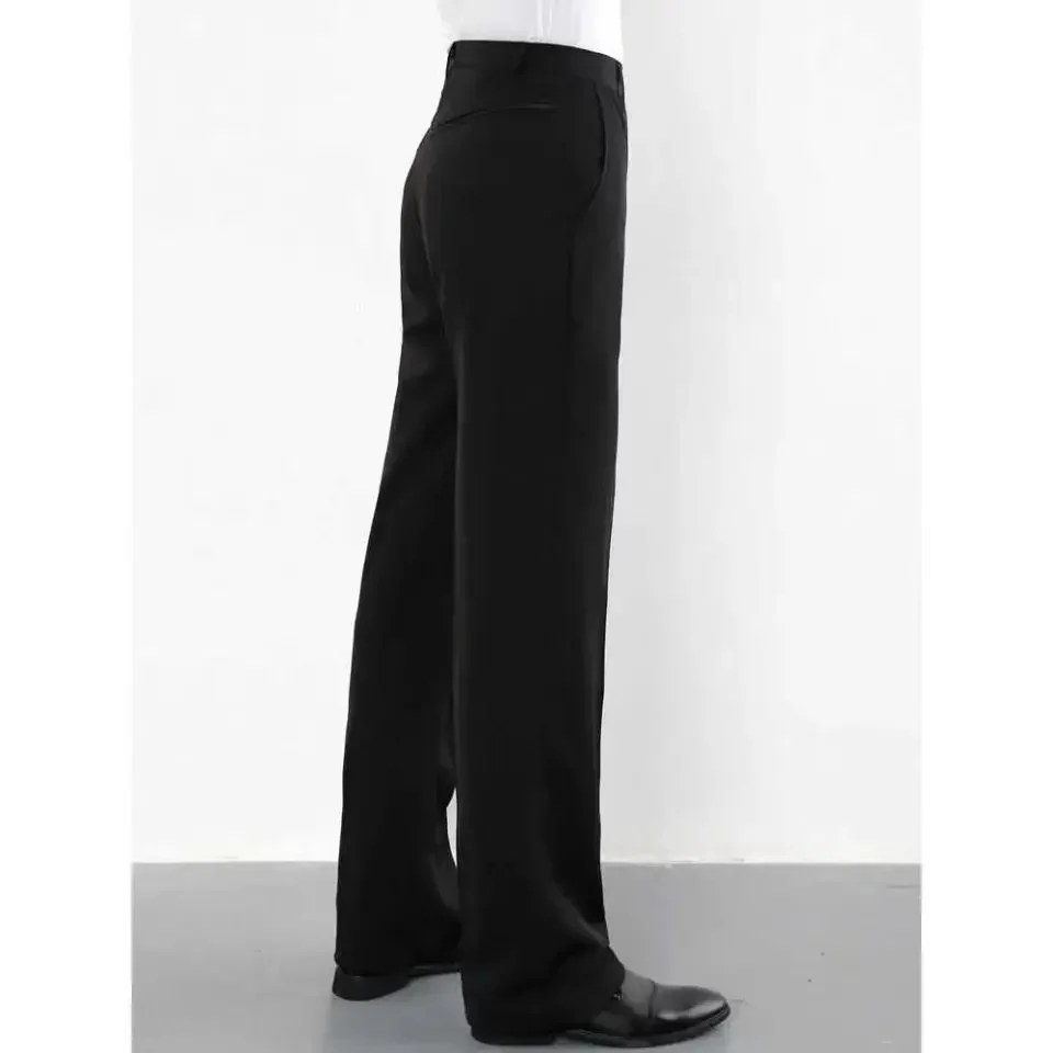 Professionele Mannen Zwarte Latin Dans Broek Jongens Volwassen Satijnen Ballroom Dans Broek Salsa Tango Rumba Samba Cha Cha Latin Broek