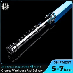 PHS Dueling Lightsaber,12 RGB Colors,7 Sound Modes ,Metal Aluminum Black Hilt ,Smooth Swing,Cosplay Party Gift(104cm)