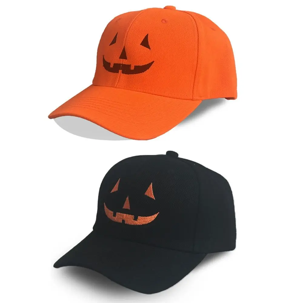 Breathable Sunscreen Baseball Cap Adjustable Halloween Pumpkin Duckbill Cap Big Head Circumference Halloween Gift for Outdoor