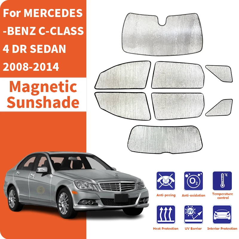 Car Window Sunshade Anti-UV Car Sun Window Visors Sunshade Covers Accessories For MERCEDES-BENZ C-CLASS W204 4DR SEDAN 2008-2014