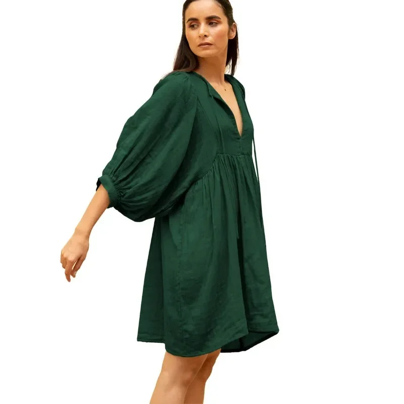 Summer Women Pregnant Long Dresses Noble Elegant Women V-neck Oversized Skirt Dress Maternity Clothing