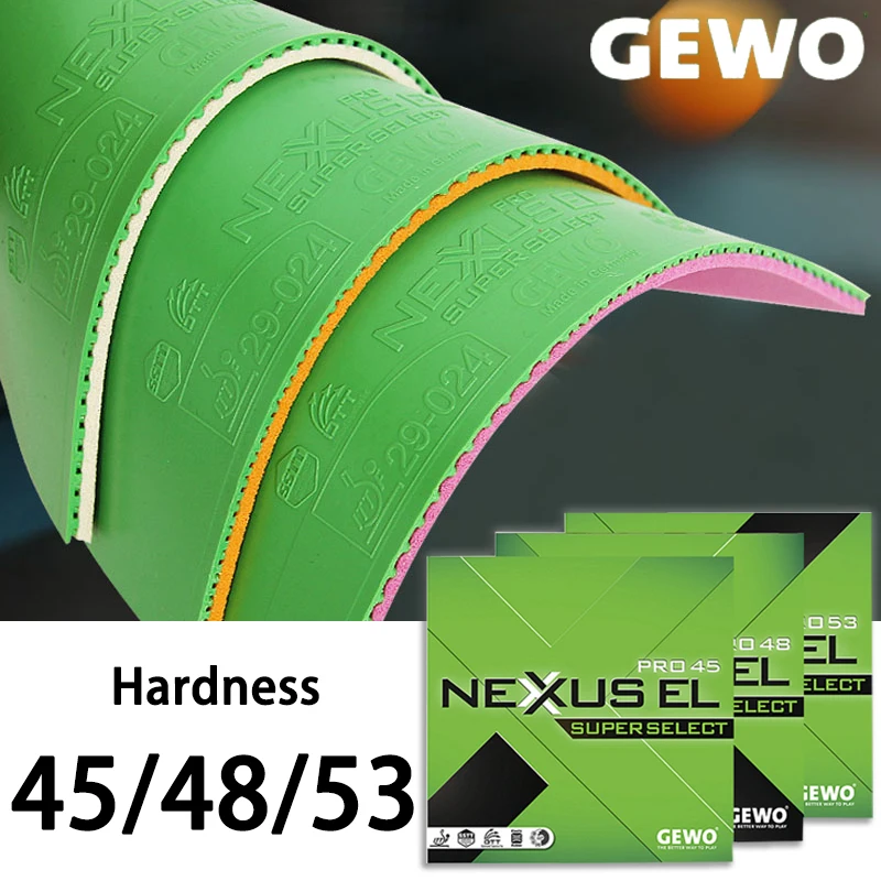 

GEWO NEXUS EL PRO 45/48/53 Green Table Tennis Rubber with High Hard Sponge No Need Boosting Table Tennis Racket Rubber ITTF