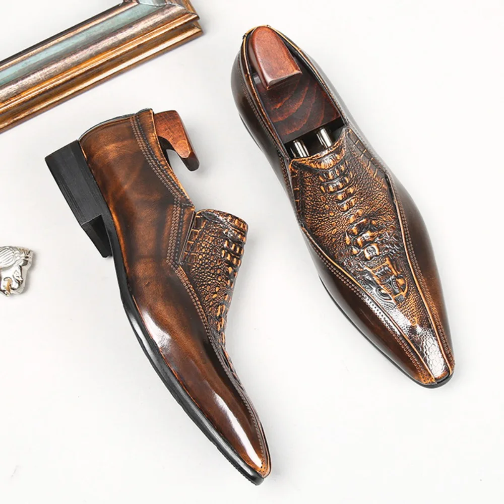 2027 Large Size Fashionable Men's Office Formal Shoes Low Cut Daily Comfortable Pointed Toe Multifunctional Men's Wedding Shoes
