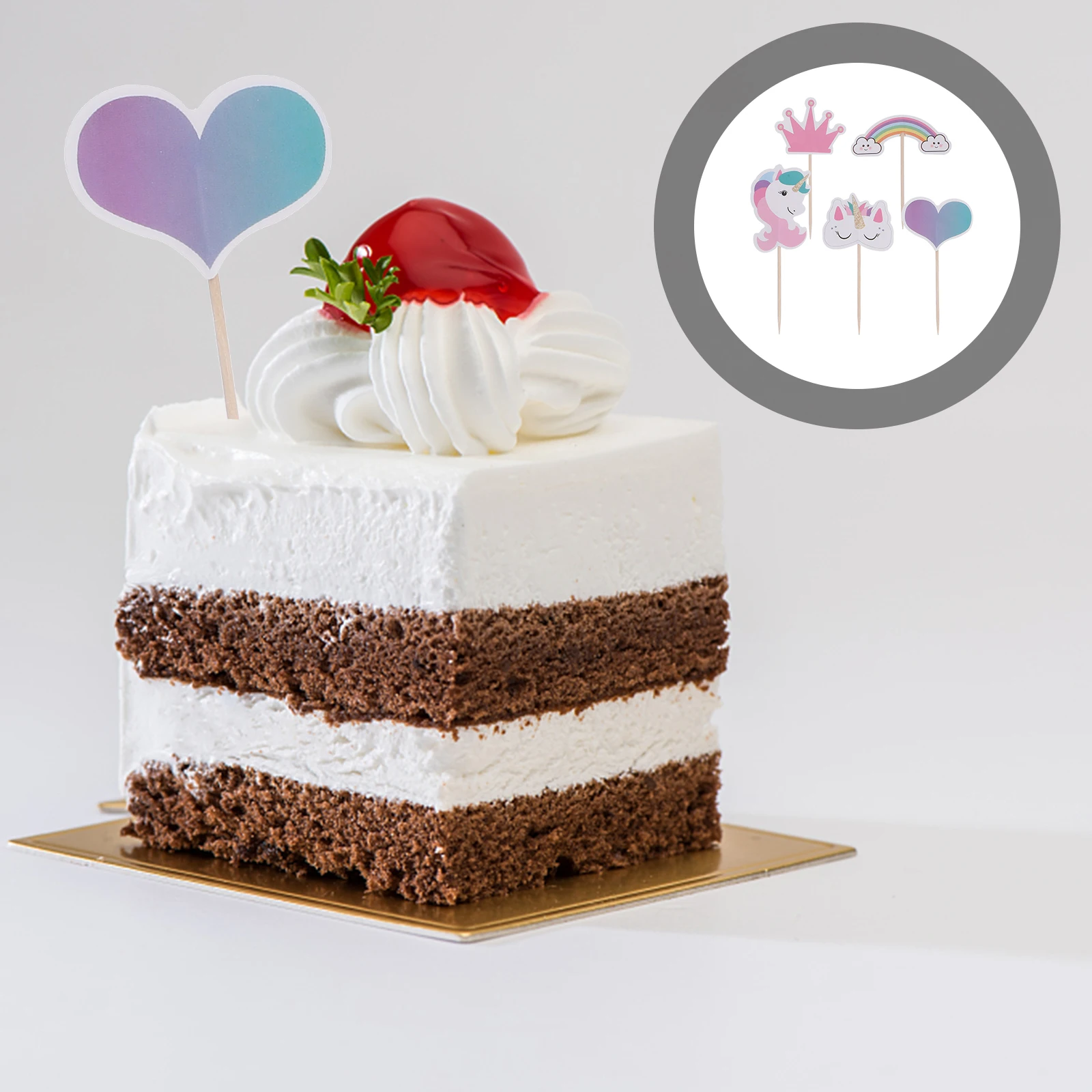 

24 Pcs Toppers Paper Paper Cake Topper Decorative Rainbow Birthday Party Hat Child Decorations Cake Decor