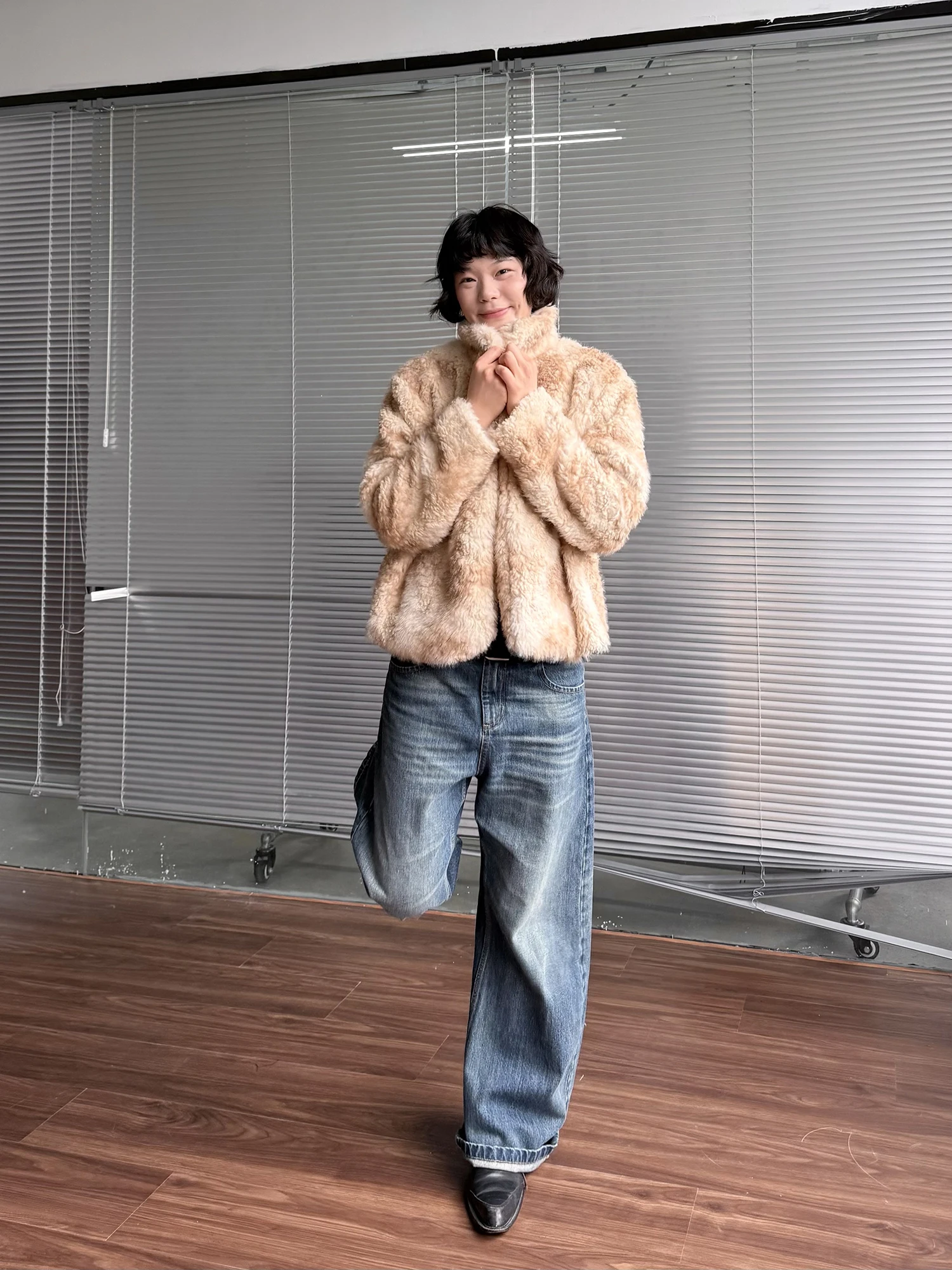 

Eco-Friendly adient Animal Print ort Fur Coat for Women Ele Sle Polyester Fiber Long Sve Chinese Production