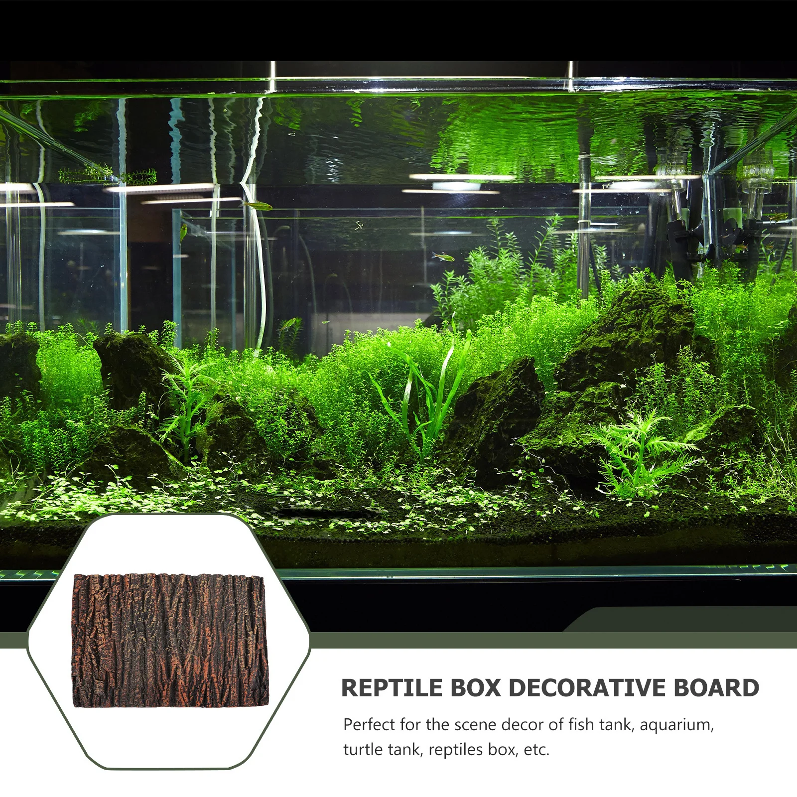 

1pc Ultra-Thin 3D Imitated Oak Bark Landscape Board For Aquarium Turtle Tank Reptile Box Fish Tank Background Simulation Rock