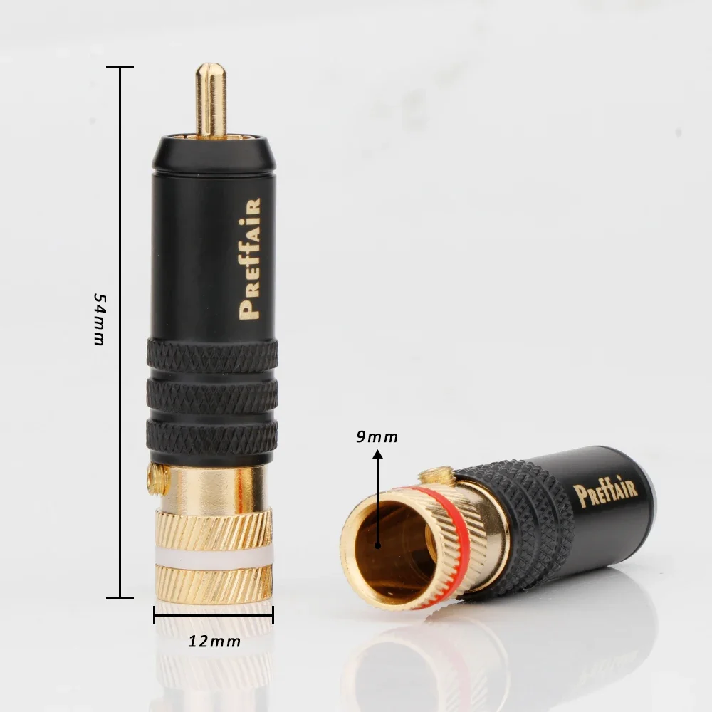 Preffair Gold Plated Copper RCA Plug Durable RCA Connector Screws Soldering Locking Audio Video plug