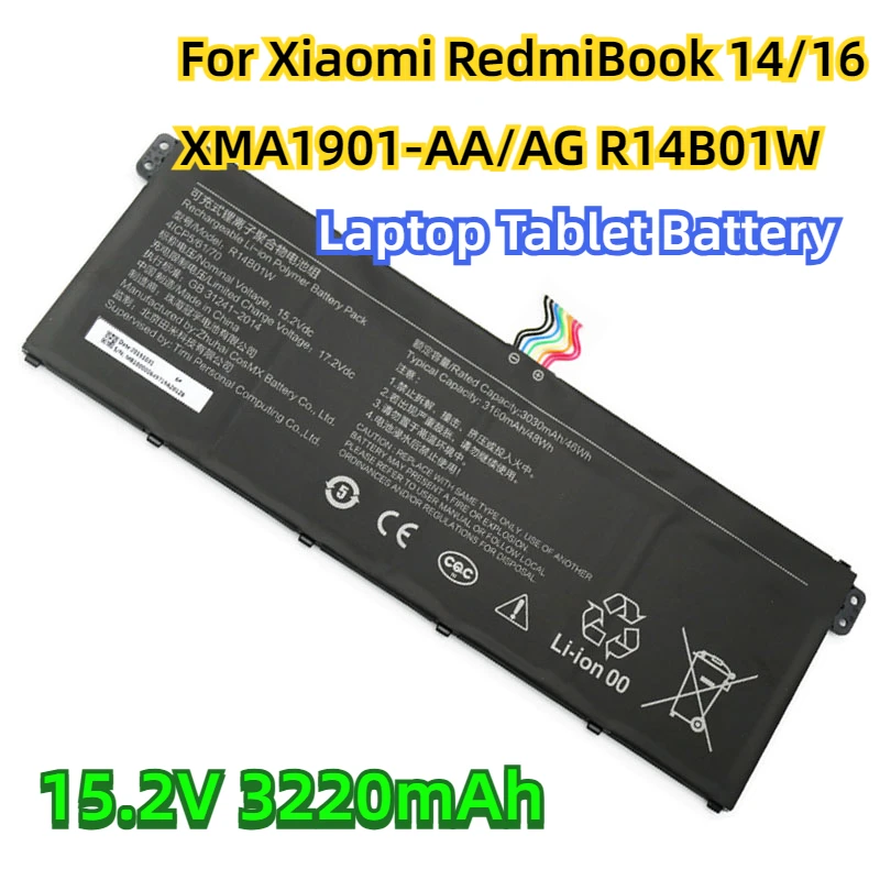 

For Xiaomi RedmiBook 14/16 XMA1901-AA/AG R14B01W 15.2V 3220mAh Laptop Tablet Battery