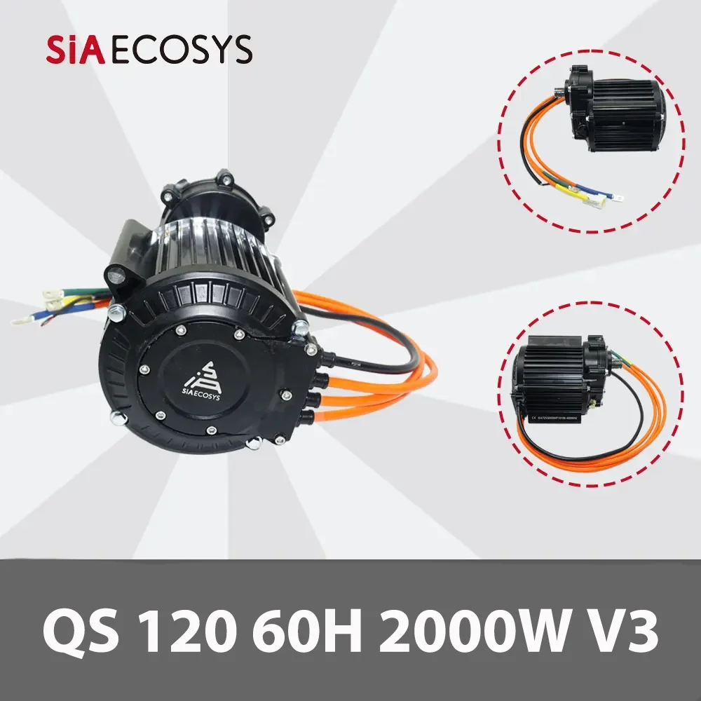 Stock Available SiAECOSYS QS 120 60H 2000W V3 72V Mid Drive Motor with Gearbox