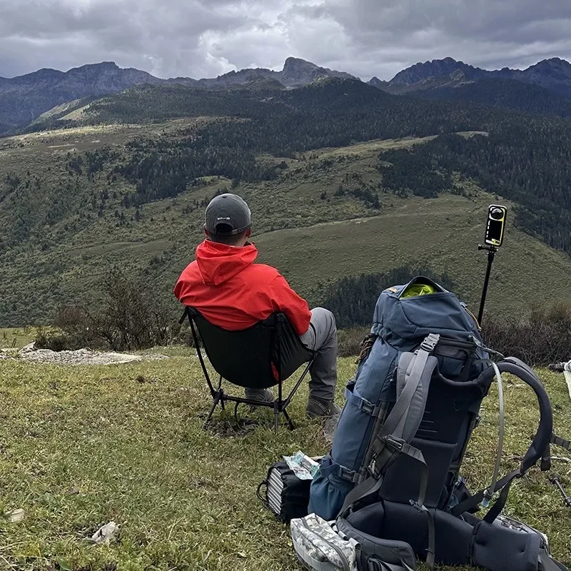 Ultra Light 650g Daima Moon Chair Portable Folding Camping Chair Outdoor Plaid Seat for Hiking Travel Picnic Backpacking Gear