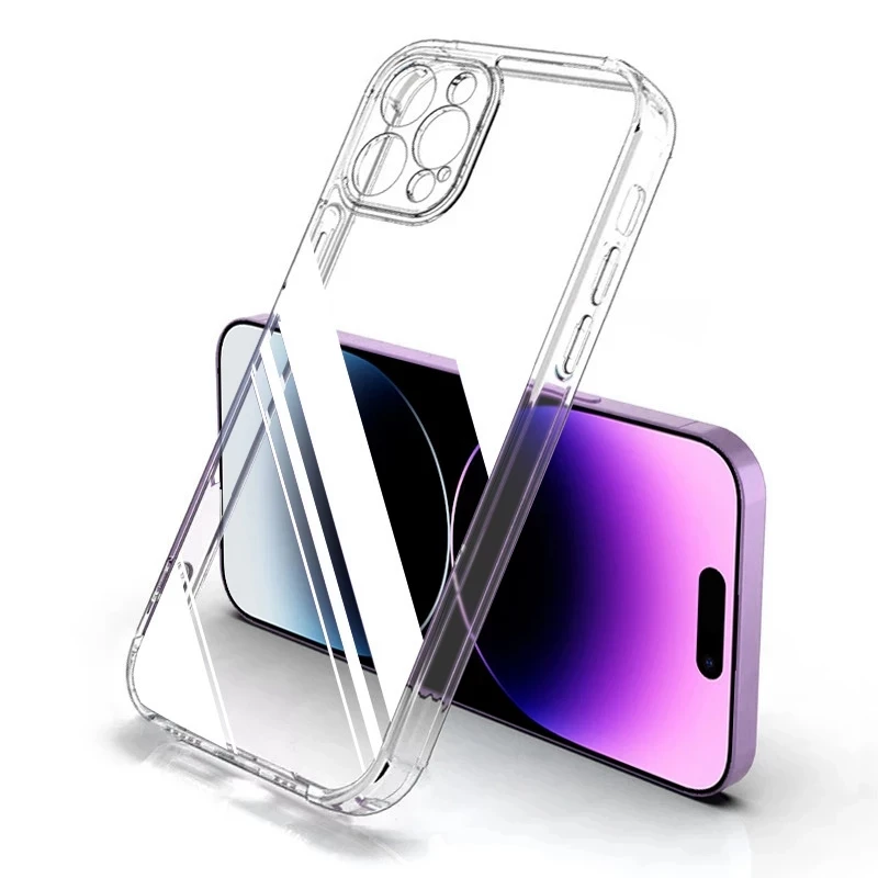 Transparent Phone Case For iPhone 15 14 13 12 11 Pro Max Silicone Soft Cover For iPhone 13 Mini X XS Max XR 8 7 Plus Back Shell