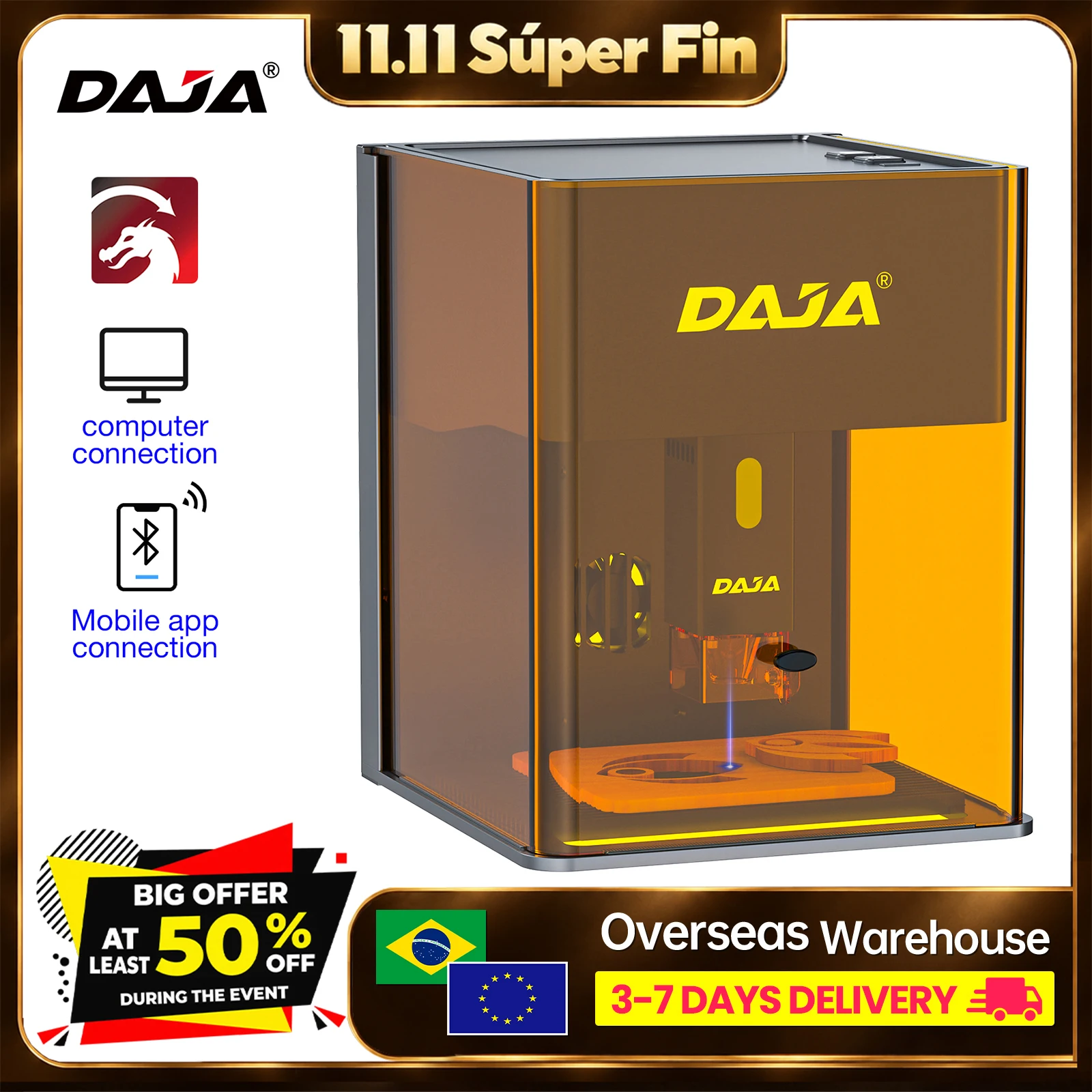 Laser Engraver 20W Diode - DAJA DJ6 Pro Mini Machine de