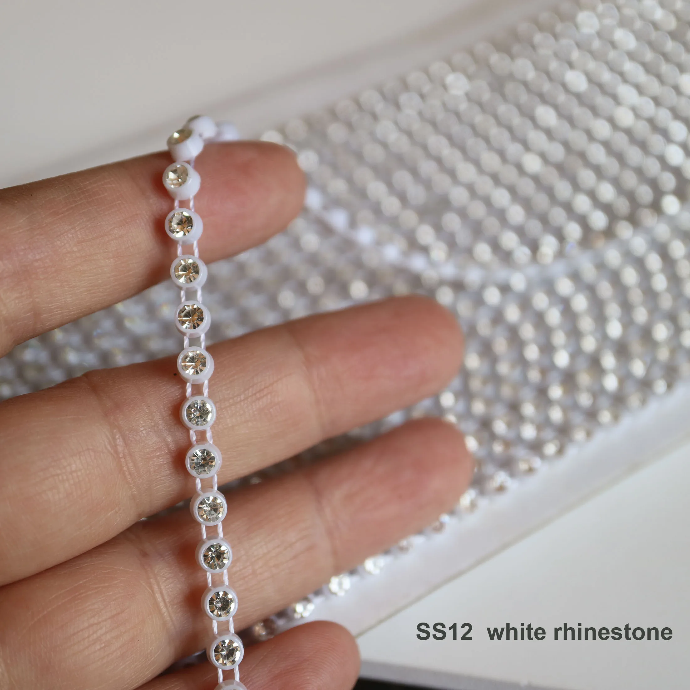 8yards SS8 To SS16 AB Sew On Rhinestones Trimmings for clothing DIY sewing accessories shinning trim  tailor