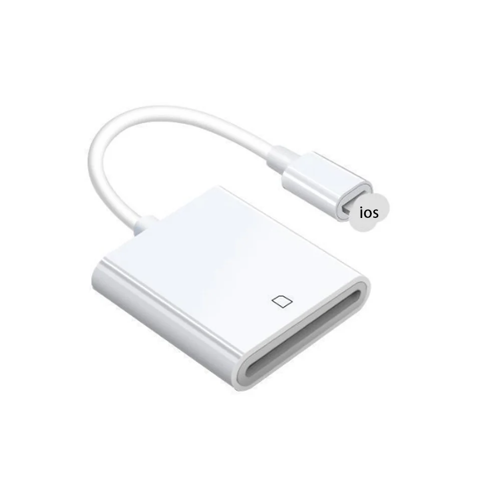 Адаптер 2в1 Lightning Card Reader для iPhone iPad со слотом для карт памяти TF, совместимый с картами Mini SD