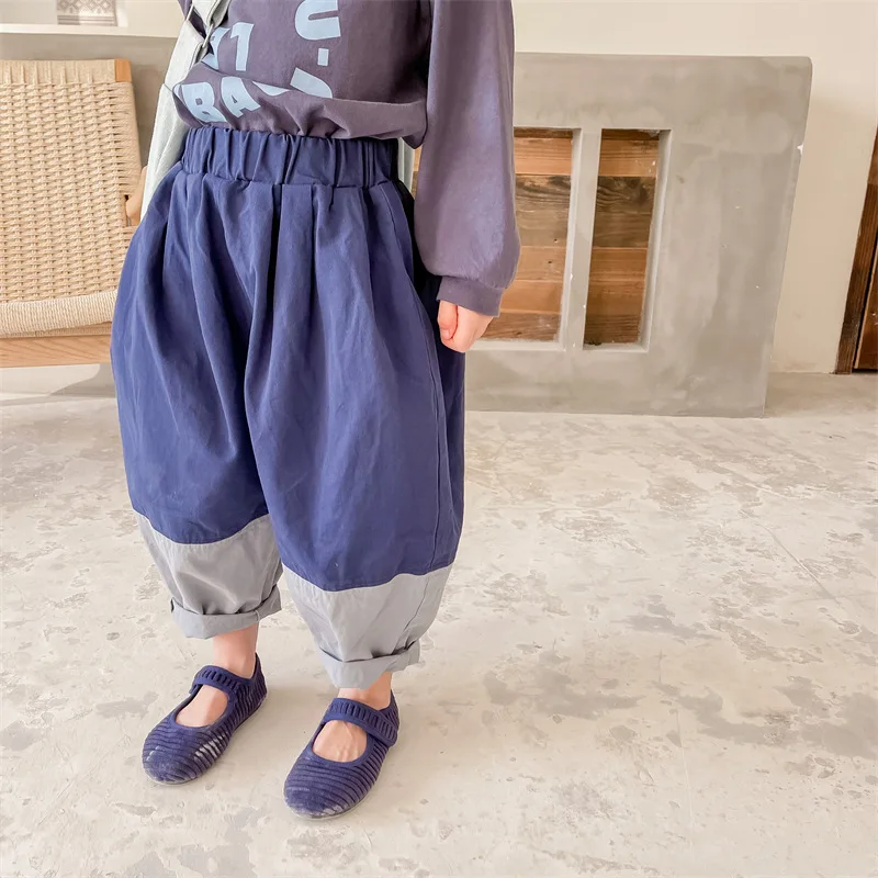 2025 New Arrivals Children's Japanese Autumn Washed Cotton Harem Pants Boys' and Girls' Casual Pants