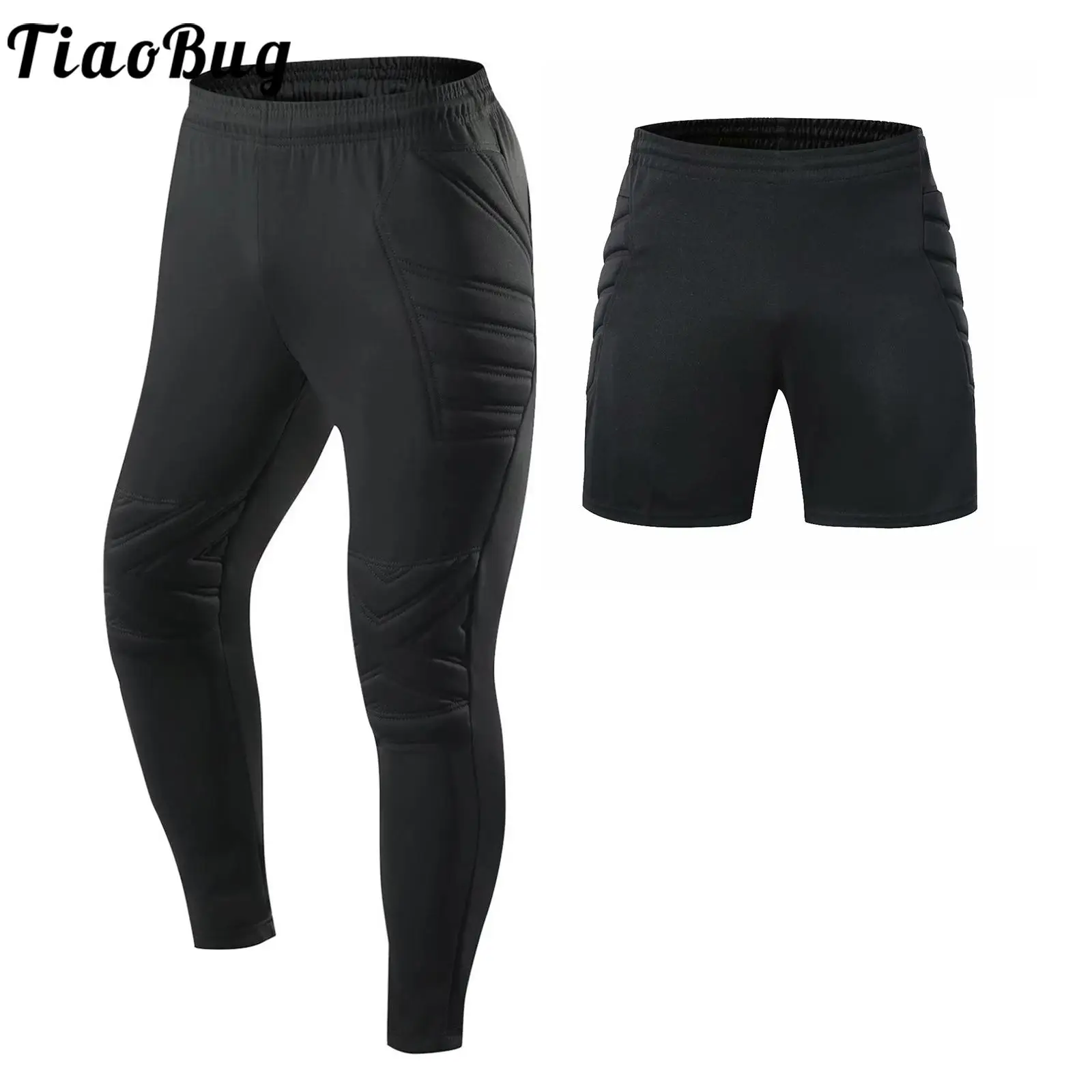 Crianças meninos bottoms drawstring calças/shorts futebol goleiro treinamento de futebol protetor acolchoado meados da cintura sweatpants