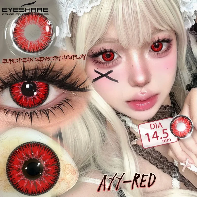 EYESHARE Farbige Kontaktlinsen für Cosplay Anime Lila Rosa Niedliche Kontaktlinsen Rote Linsen für Halloween Make-up Blaue Pupillen Y2K Linsen – Detail 13