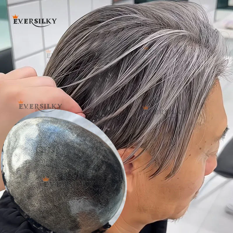 سوبر دائم رقيقة الذكور شعر مستعار شعري طبيعي 1B65 1b40 1B80 رمادي براون الرجال الشعر المستعار شقراء شعر بشري أسود شعر مستعار مايكرو الجلد Pu Pros #1