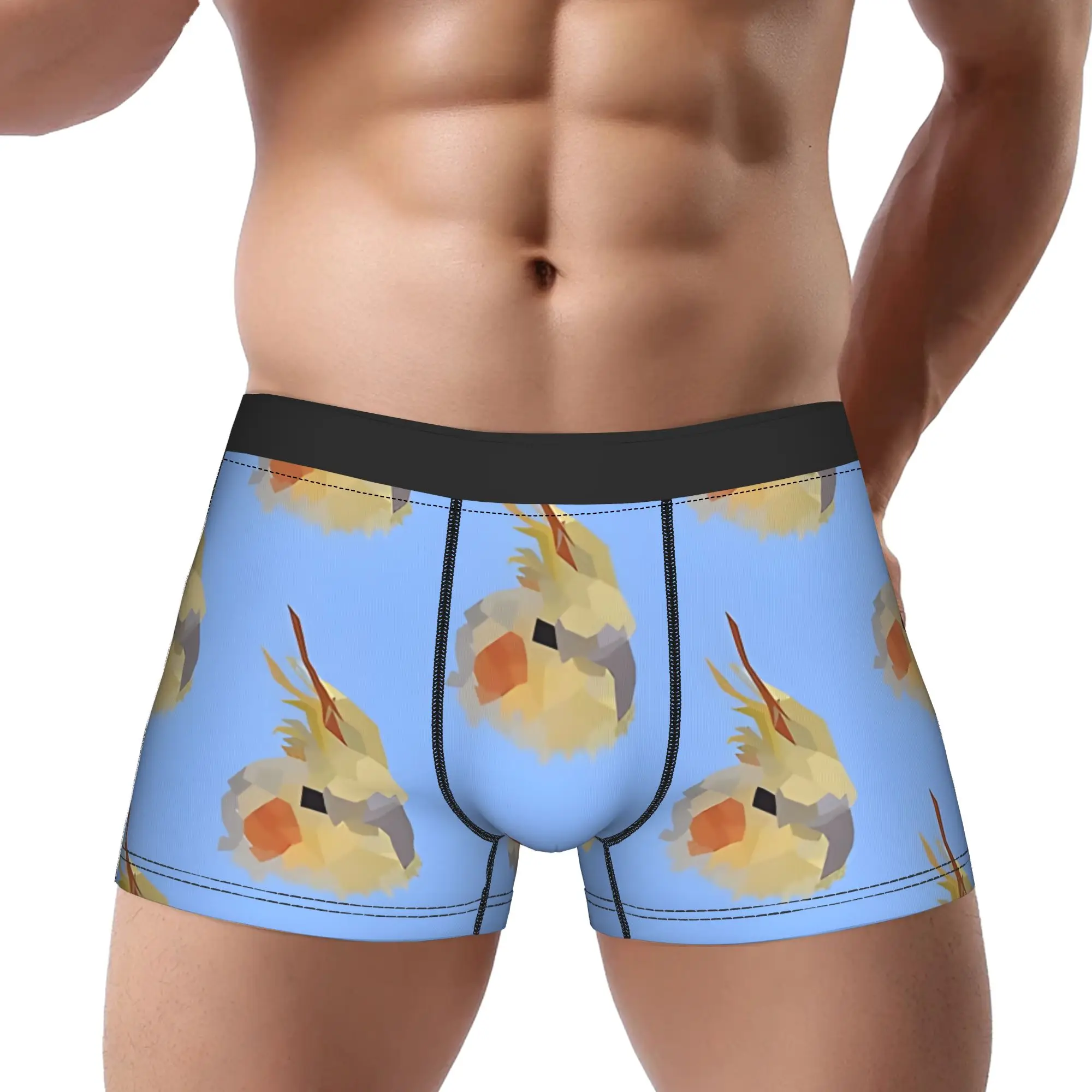 Cockatiel Polygon Underpants Homme Panties Man Underwear Polygon Print Shorts Boxer Briefs