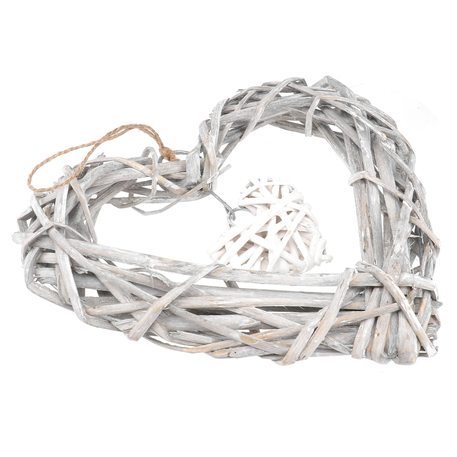 

1pc Heart Shaped Frame White Wall Hanging Painting Display Frame Wicker Frames Wedding Decor Family Photos Display