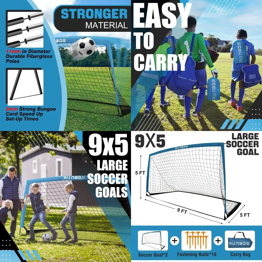 

Portable Soccer Goal for Kids and Adults - Suitable for Indoor/Outdoor Use with Carry Bag