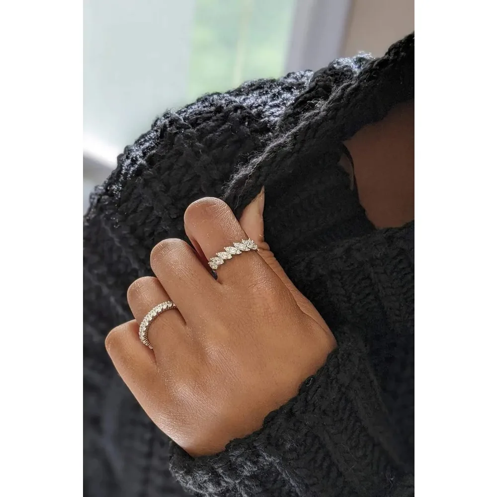 

Кольцо из стерлингового серебра S925 с муассанитом 3*6 мм, огранка маркиз, женское, для помолвки, свадьбы, обручальное, вечное, для многослойного ношения