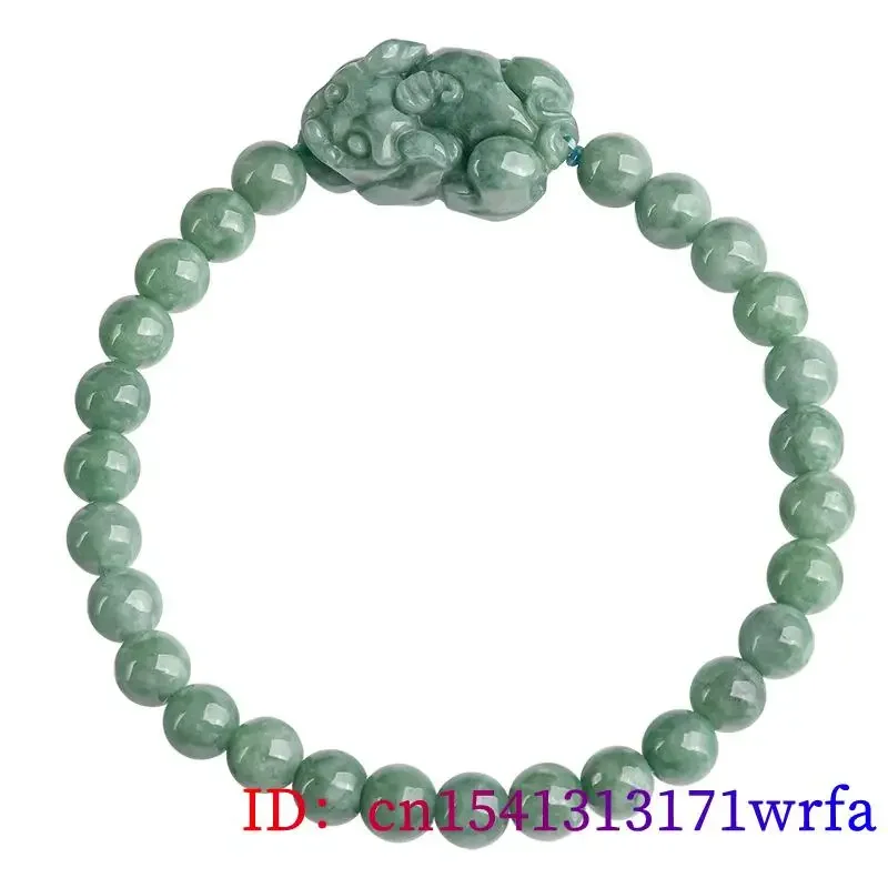 Burmese Jade Pixiu Bracelets Natural Chinese Green Jewelry Designer Gemstone Accessories Carved Bead Jadeite Women Bracelet 6