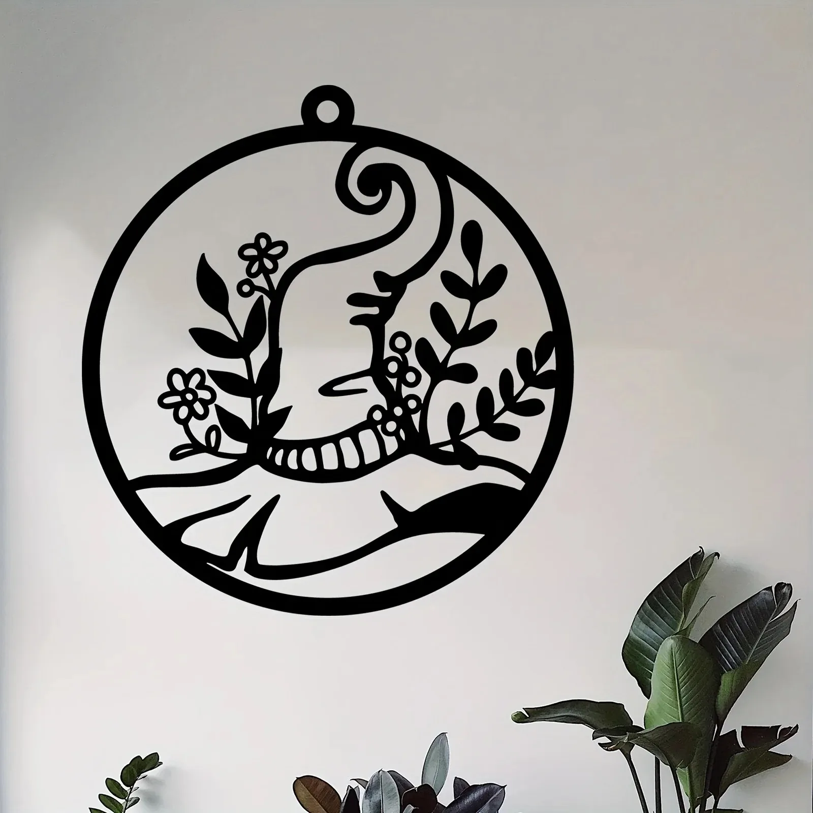 CIFBUY Iron Wall Art Floral Witch Hat Metal Sign Waterproof Home Patio Fence Decor Rustic Hanging Plaque view 2