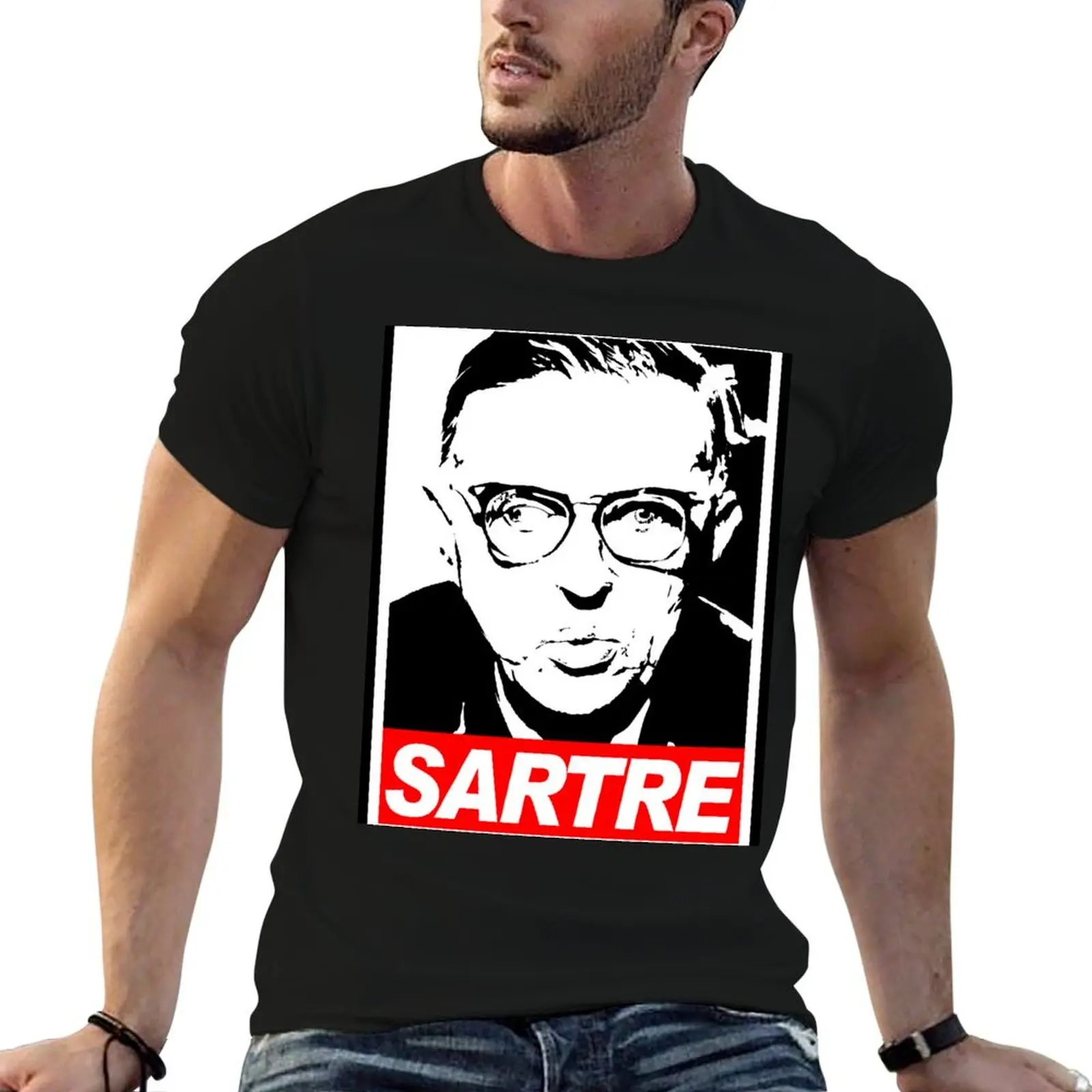 Camiseta de Jean-Paul Sartre, camisetas divertidas, camiseta de humor oscuro para hombre, camisetas de anime para hombre