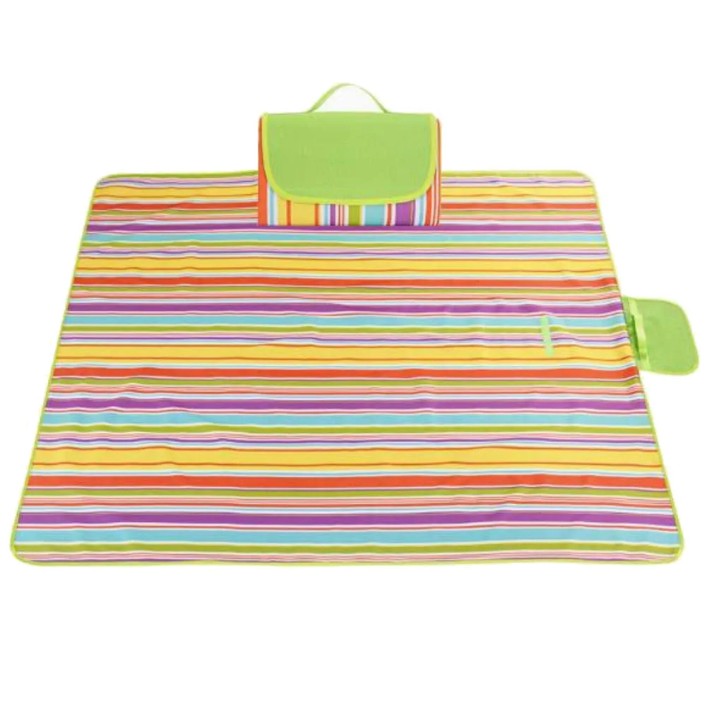 Outdoor Picnic Blankets Waterproof Foldable Sandproof Picnic Mat 200x150cm Portable For Park Beach Camping Courtyard Stripes