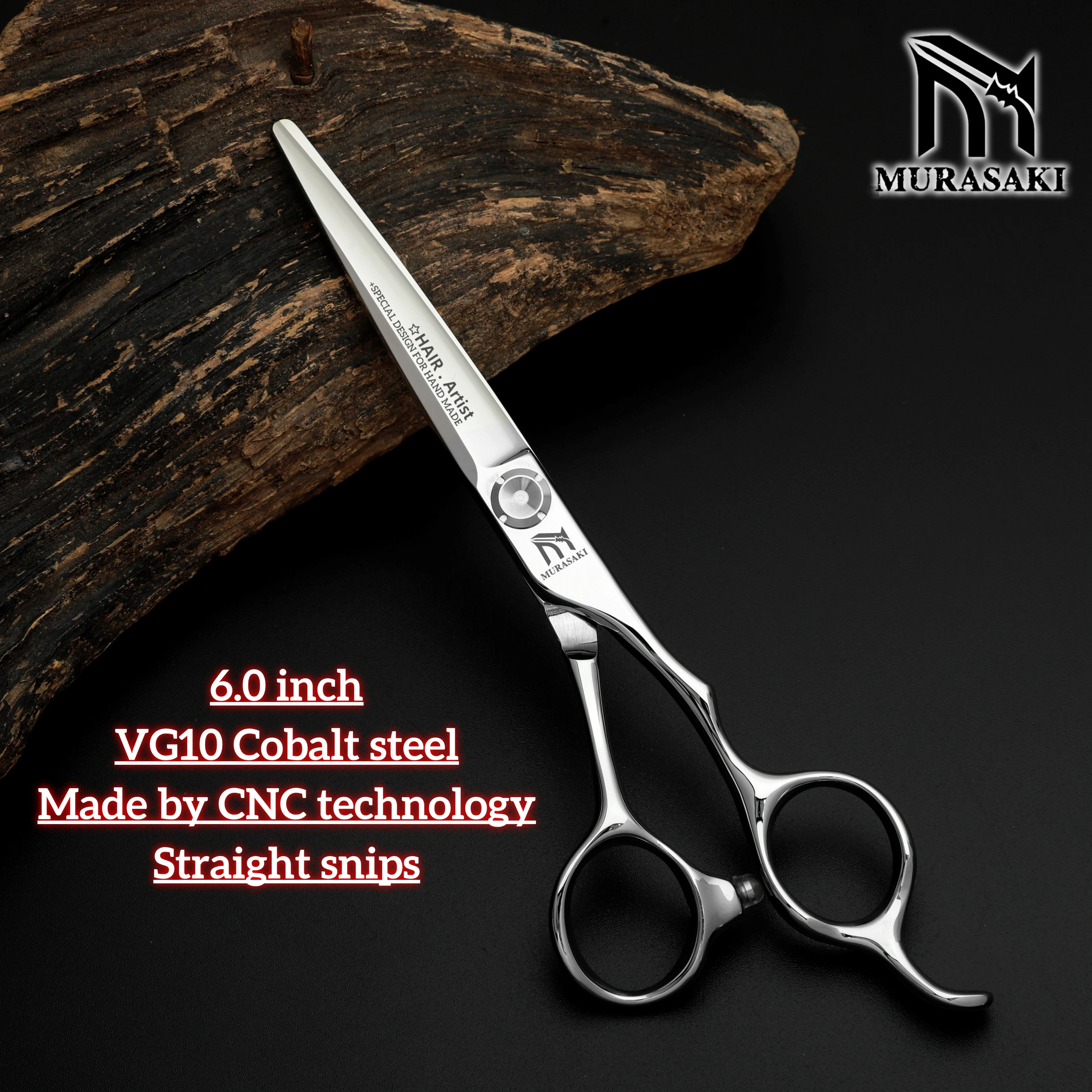 MURASAKI Top-Level Hair Cutting ScissorsMade by CNC Technology and VG10 cobalt steel6.0-6.1-6.8 Inches Barber shop Accessorie