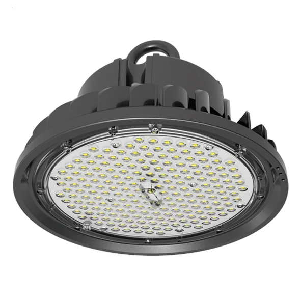 150W/200W LED Highbay Light Aluminum High Lamp for Warehouse Workshop Supermarket Office IP65 White Black Housing Glass