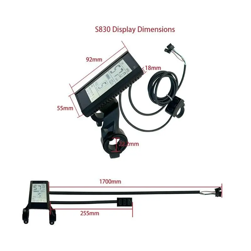 S830 Display LCD Kit di conversione EBike 48V Scooter elettrico misuratore di schermo verticale accessori