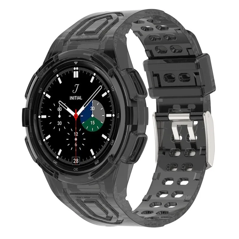 Ins Summer Clear All-in-One cassa dell'orologio cinturino dell'orologio per Samsung Galaxy Watch4 40mm 44mm 46mm cassa dell'orologio di ricambio intelligente