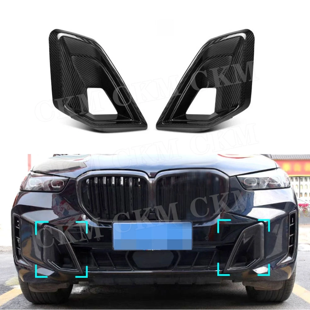

Carbon Fiber Front Bumper Fog Light Air Vent Cover Trim Outlet Intake Frame For BMW X5 G05 G18 LCI M Sport 2023+ FRP Accessories