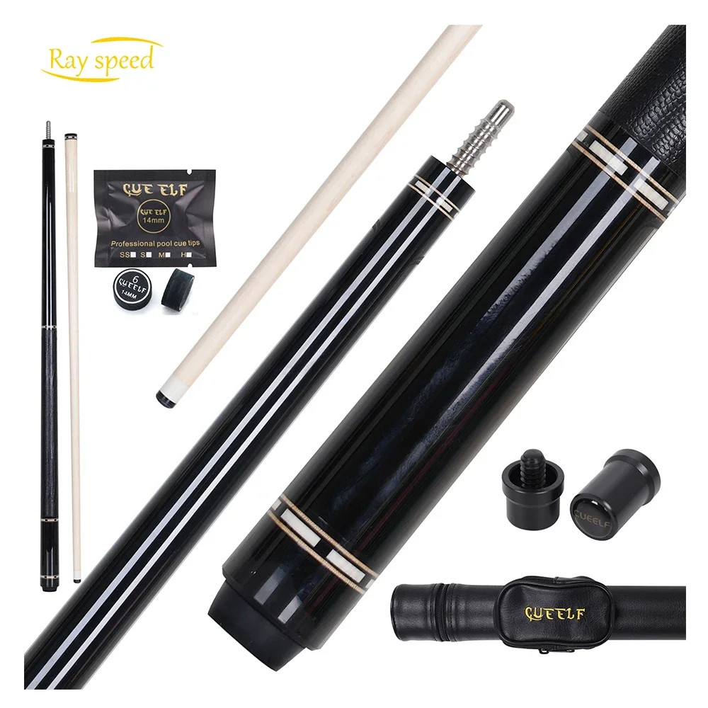 Rayspeed Hot Sale Professional Billiard Pool Cue Center Joint Cue Ebony Wood Hard Maple shaft Radial Joint 12.5mm Tip