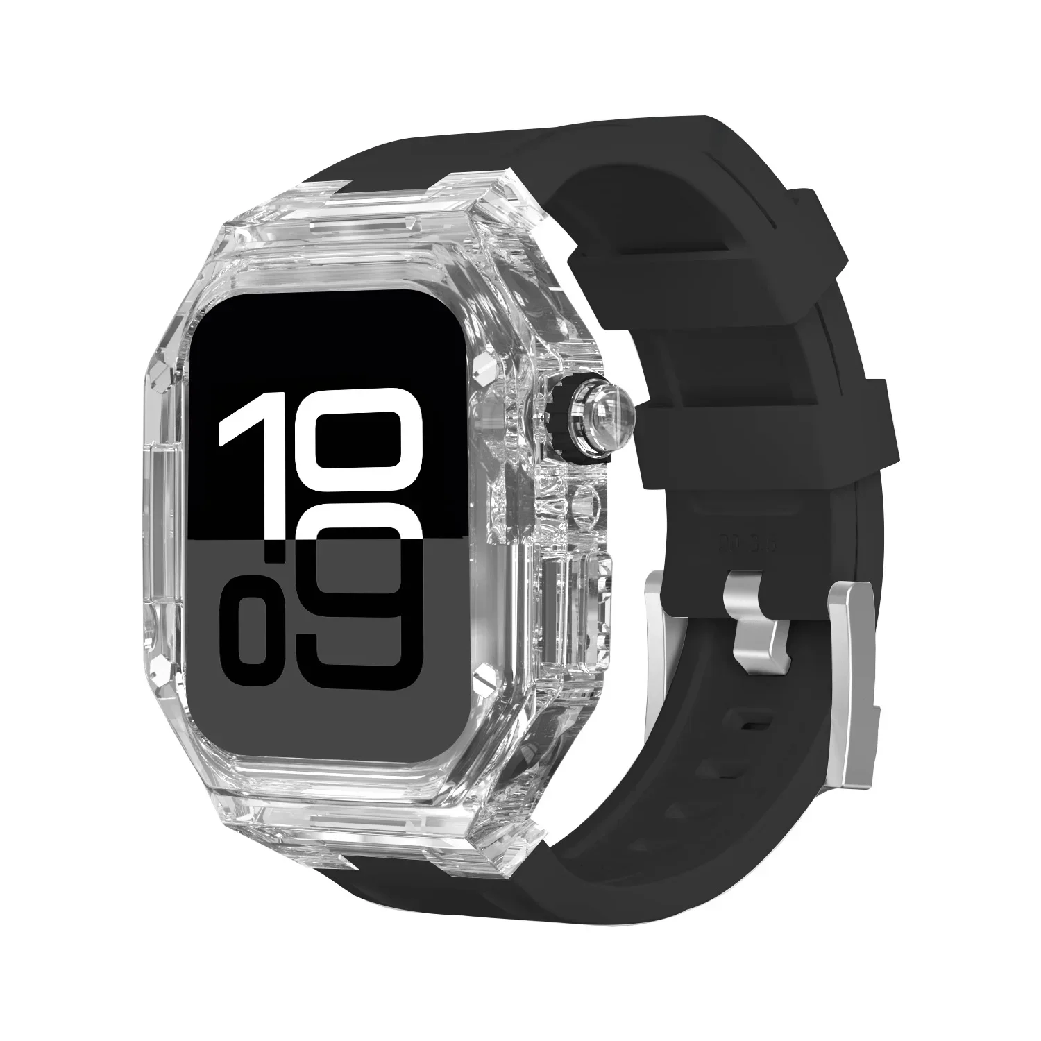 

Transparent Modification Kit Case For Apple Watch 46mm Band For iWatch Series 10 42mm Silicone Strap Luxury Modification Shell